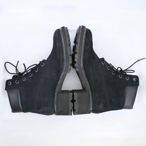 Timberland Womens Size 9.5 Kinsley Ankle Boots Black Suede Waterproof Lug Sole - Picture 5 of 7